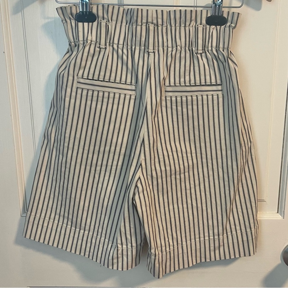 Everlane Paperbag Bermuda Shorts XS Organic Cotton Striped Beach Vacation - Picture 7 of 10